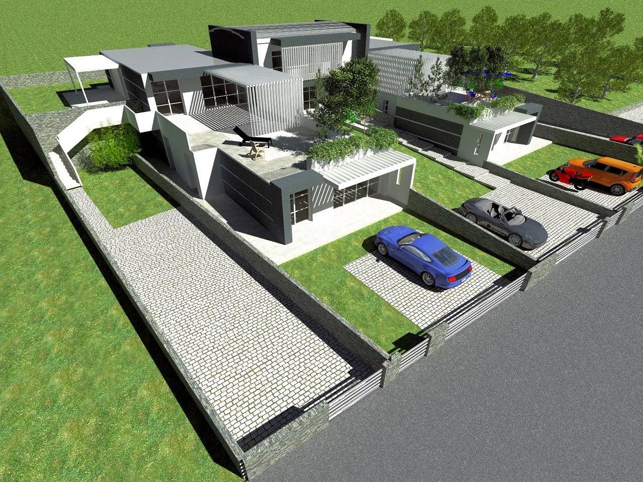 1315-COMPLESSO IMMOBILIARE DI NUOVA REALIZZAZIONE COMPOSTO DA QUATTRO APPARTAMENTI E UN TERRATETTO CON GIARDINI